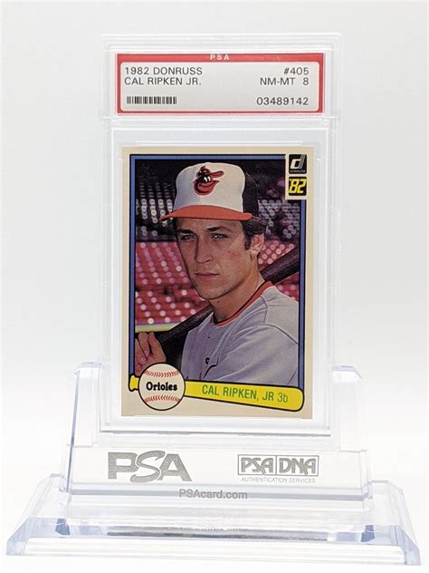 1982 Donruss Cal Ripken Jr Rookie Card 405 PSA 8 Hall Of Fame Relics