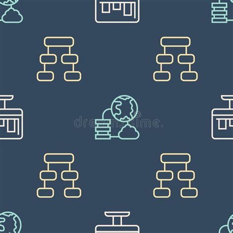 Set Line Monitor With Graph Chart Hierarchy Organogram And Network