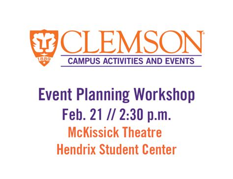 Event Planning Workshop Clemson University