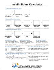 Insulin-Bolus-Calculator - Insulin Bolus Calculator 1. Calculate carbohydrate bolus grams of ...