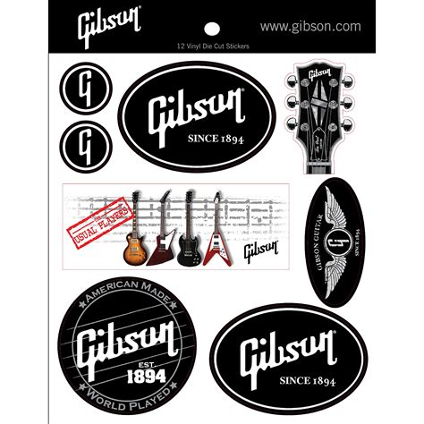 Gibson Logo Vinyl Stickers - Set of 12 | Musician's Friend