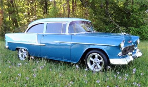 1955 Chevy Bel Air Resto Mod En Azul CochesMiticos