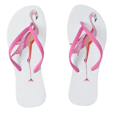 Pretty Watercolor Flamingo Tropical Bird Flip Flops Flipflopsflamingo