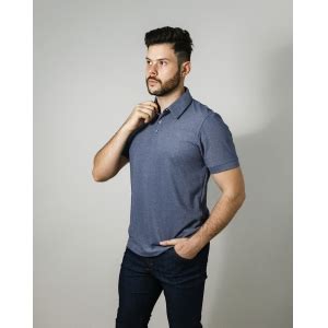 Camisa Polo Mescla Azul Masculina Lasfer Store Moda B Sica E