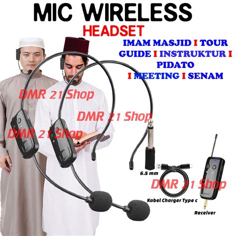 Jual Microphone Mic Clip On Wireless Imam Masjid Bando Uhf G