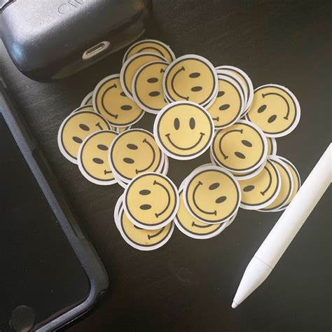 Mini Smiley Face Smiley Face Die Cut Sticker Laminated Sticker Water ...