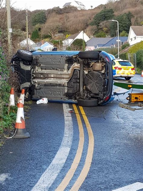 Driver Airlifted To Hospital After Car Overturns Wales Online