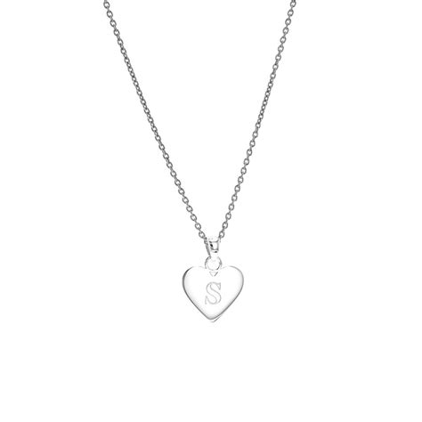 Sterling Silver Alphabet Heart Pendant And Chain Josephs Jewelers