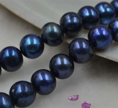 2strands 8mm Luster Blue Round Freshwater Pearlsfreshwater Pearlround Pearlspearl Round