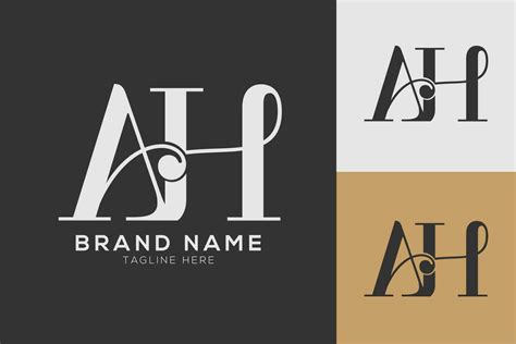 AH Letter Combined Logo Design Monogram Vector Illustration 25549844