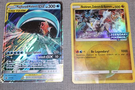 Pokemon Jumbo Reshiram Zekrom Kyurem Magikarp Wailord Card Gold BK