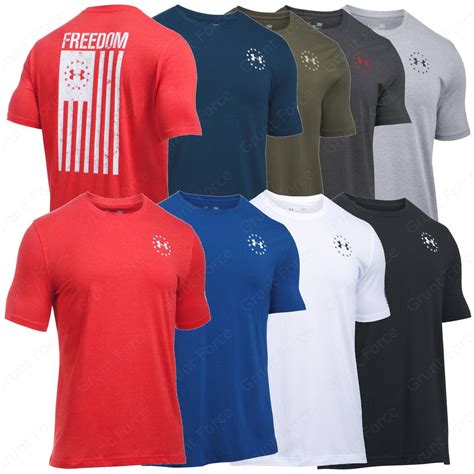 Under Armour Freedom Flag Tee Shirt Ua Mens Tactical Charged Cotton