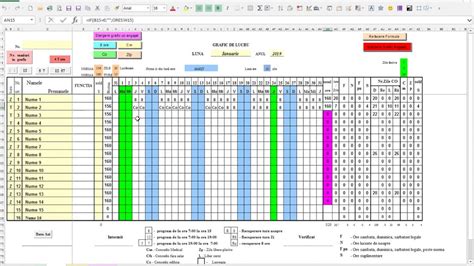Program Lucru Grafic Lucru Lunar Plan De Lucru Pontaj Tura