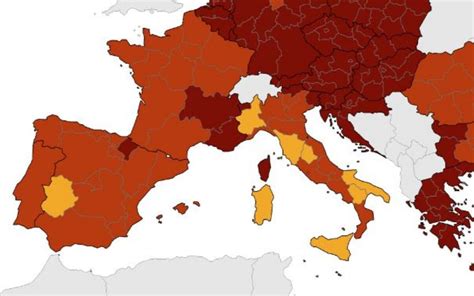 Covid Mappe Ecdc Tutta Ue In Rosso Giallo Solo In Italia E Spagna