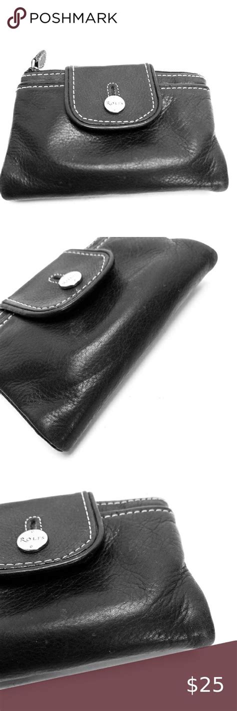 Rolfs Black Soft Pebble Leather Bi Fold Wallet Id Leather Bifold