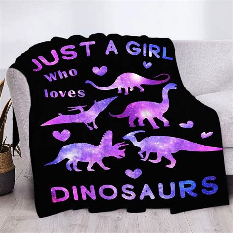 Amazon Dinosaur Blanket For Girls Just A Girl Who Loves Dinosaurs