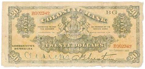 Dollars Colonial Bank Guyana Numista