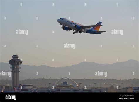 Allegiant Airbus A Jet Plane Taking Off From Los Angeles