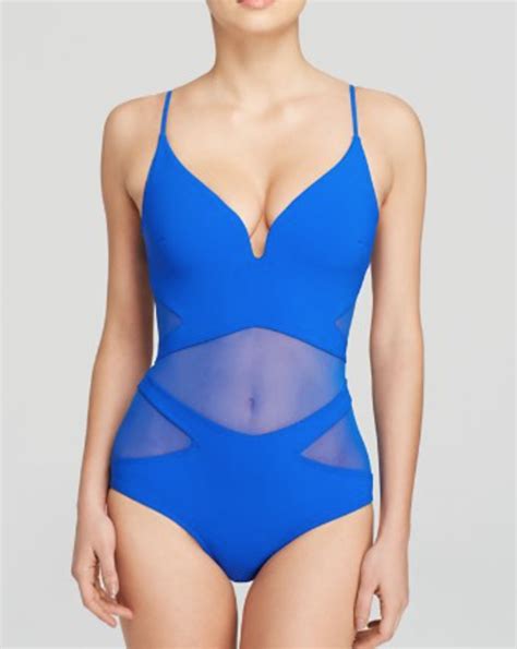 Zimmermann Blue Sheer And Opaque Maillot