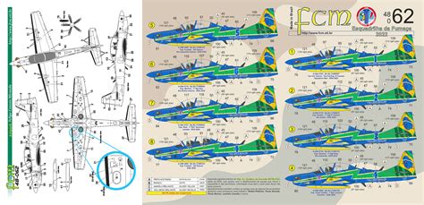 Decalque A 29 Super Tucano Esquadrilha da Fumaça 1 48 FCM 48 062 BLIMPS