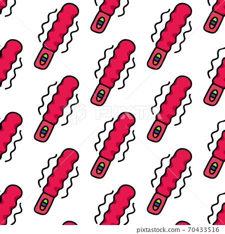 Vibrator Sex Toy Seamless Doodle Pattern Stock Illustration