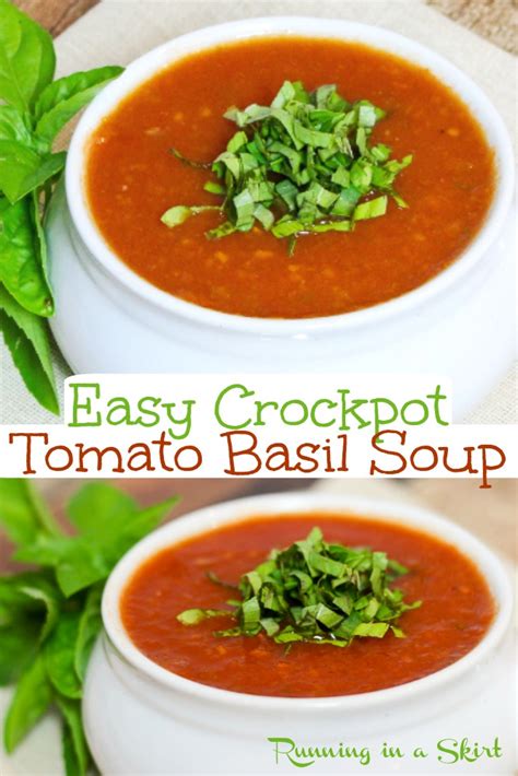 Healthy Crock Pot Tomato Basil Soup Running In A Skirt