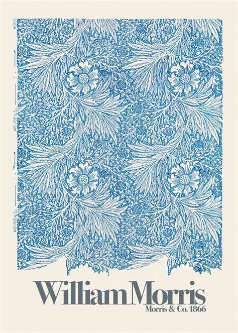 Poster William Morris Blue Marigold Wall Art Free Abposters