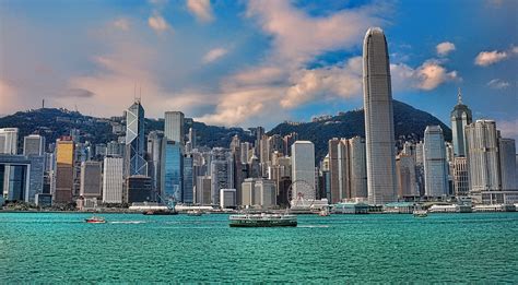 Hong Kong Harbour Views Tst Promenade The Waterfront Tst Kowloon