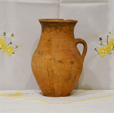 Wabi Sabi Pottery Orange Pot Old Pottery Clay Vase Large Terracotta