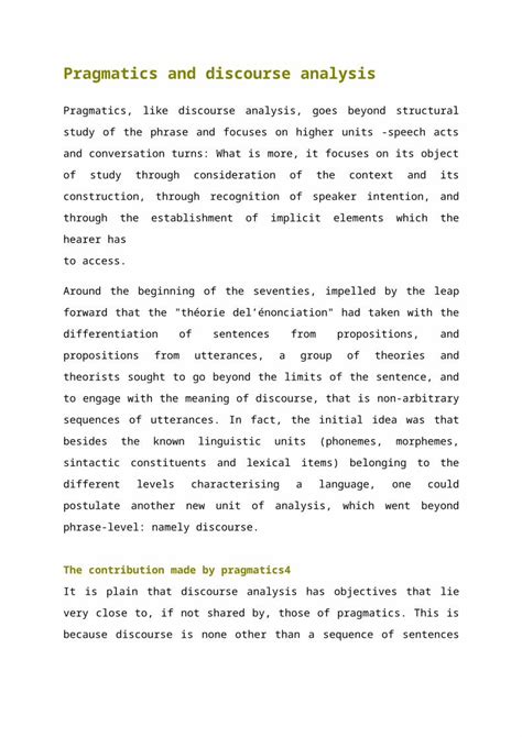 DOCX Pragmatics And Discourse Analysis DOKUMEN TIPS