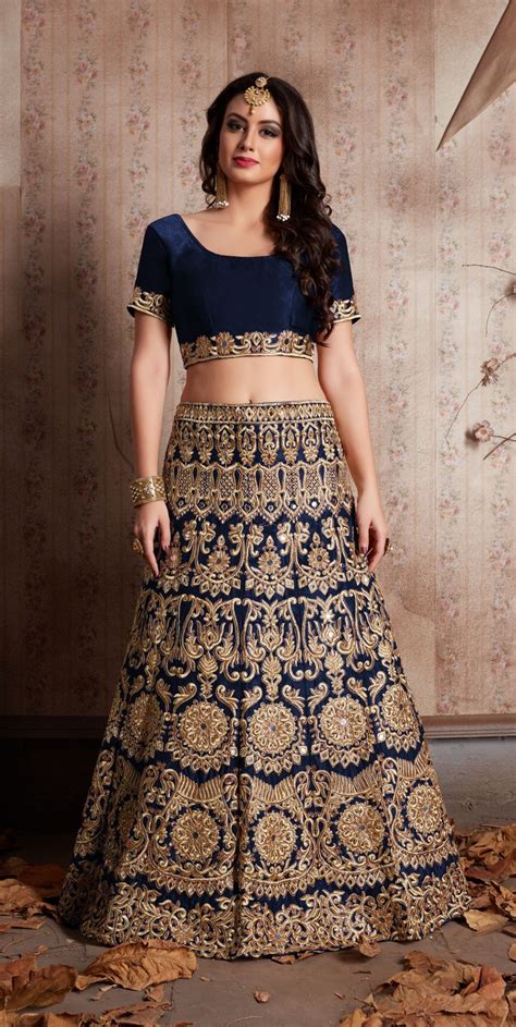 Indian Dress Blue Color Bridal Lehenga 610