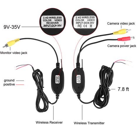 24g Wireless Rca Color Video Transmitter Receiver Kit Backup Camera