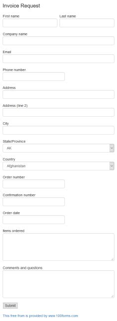 Invoice Request Template