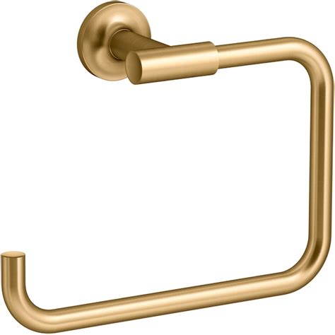 Kohler Purist Vibrant Brushed Moderne Brass Wall Mount Single Towel Ring In The Towel Rings