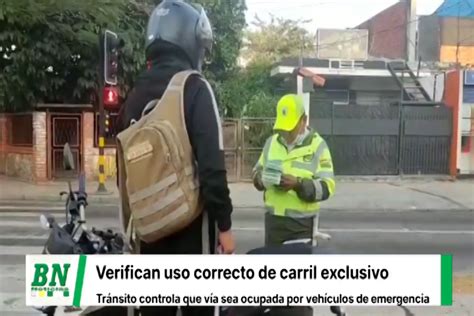 Tránsito verifica correcto uso del carril exclusivo para emergencia del