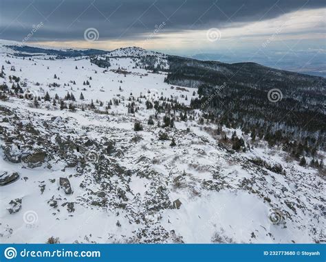 Aerial View Of Vitosha Mountain Near Kamen Del Peak Bulgaria Stock