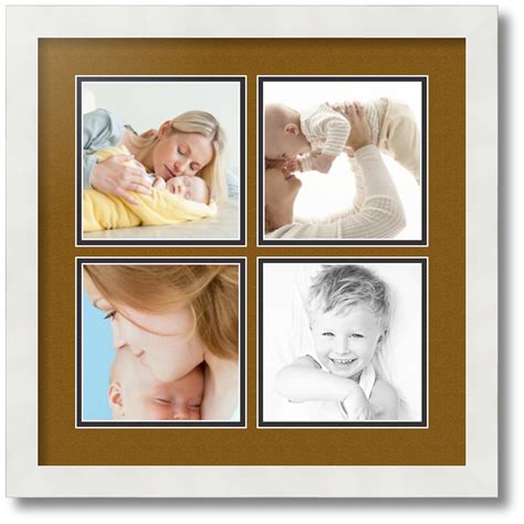 ArtToFrames Collage Photo Picture Frame with 4 - 6x6" Openings, Framed
