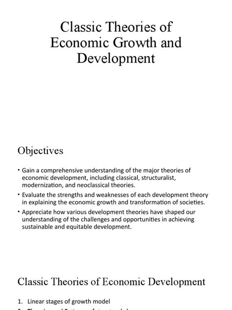 Classic Theories of Economic Growth and Development | PDF | Market Economy | Economic Growth