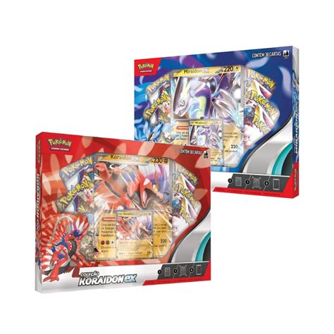 Box Coleção Lendas de Paldea Miraidon Koraidon EX Pokémon TCG Carta