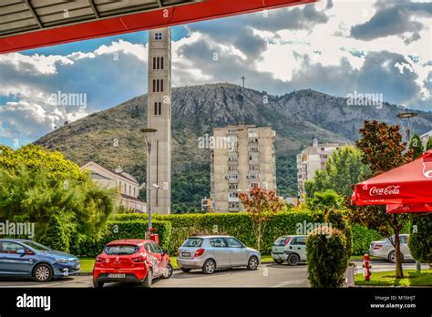 The Cross Over Mostar On Hum Hill Stands Atop The Mountain Overlooking