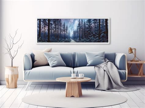 Starry Night Above Enchanted Forest, Landscape Oil Painting Wall Art ...