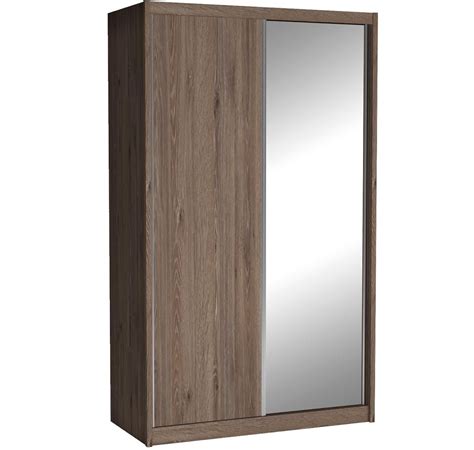 Ormar Karol 2 Vrata 143x67x240 Sivi Hrast Ogledalo Emmezeta Webshop