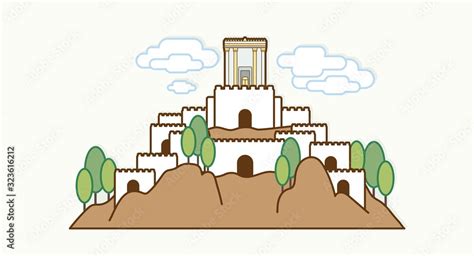 Jerusalem Israel Temple At Old City Israel Cartoon Graphic Vector