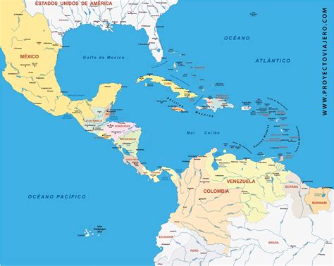 Mar Caribe En El Mapa Mundial