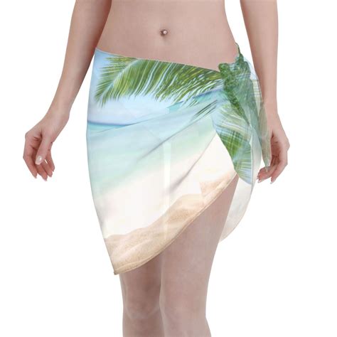 Coaee Starfish In Beach Women S Short Sarongs Beach Wrap Sheer Bikini