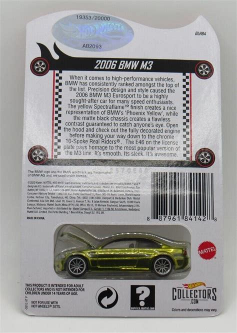 Hot Wheels Rlc Bmw M Gold Yellow Spectraflame Only