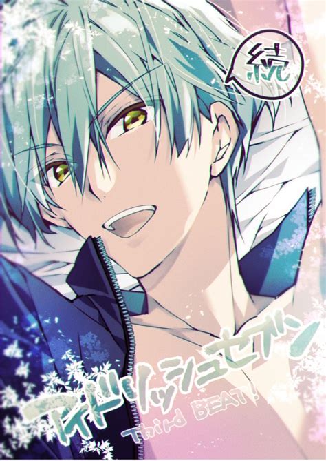 Safebooru 1boy Blue Hair Idolish 7 Isumi Haruka Looking At Viewer Lying Open Mouth Short Hair