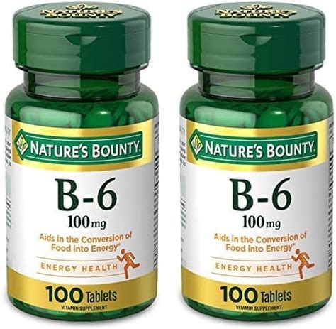 Nature S Bounty Vitamina B6 Apoya El Metabolismo Energético Y La Salud Del Sistema