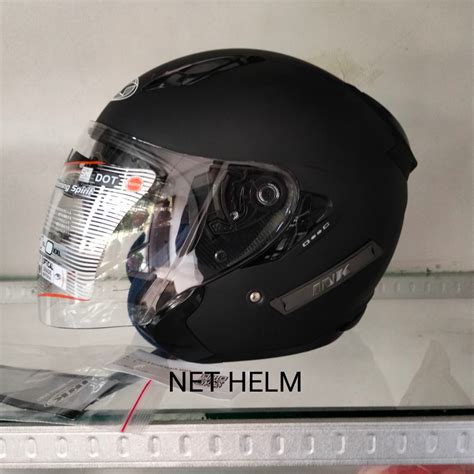 Helm Ink Metro Solid Black Doft Doble Visor Gratis Buble Wrap