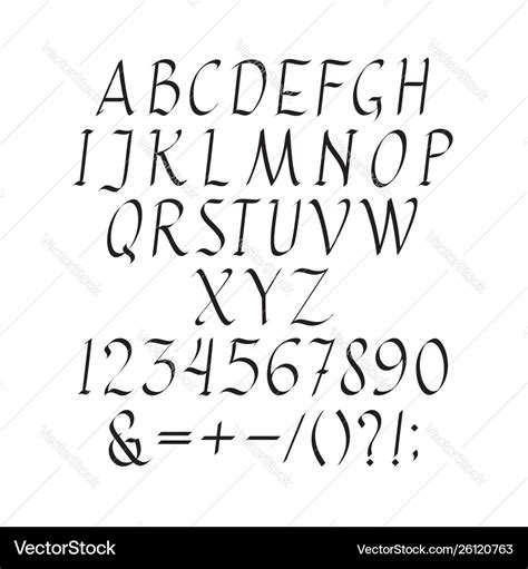 Elegant Italic Font Royalty Free Vector Image Vectorstock